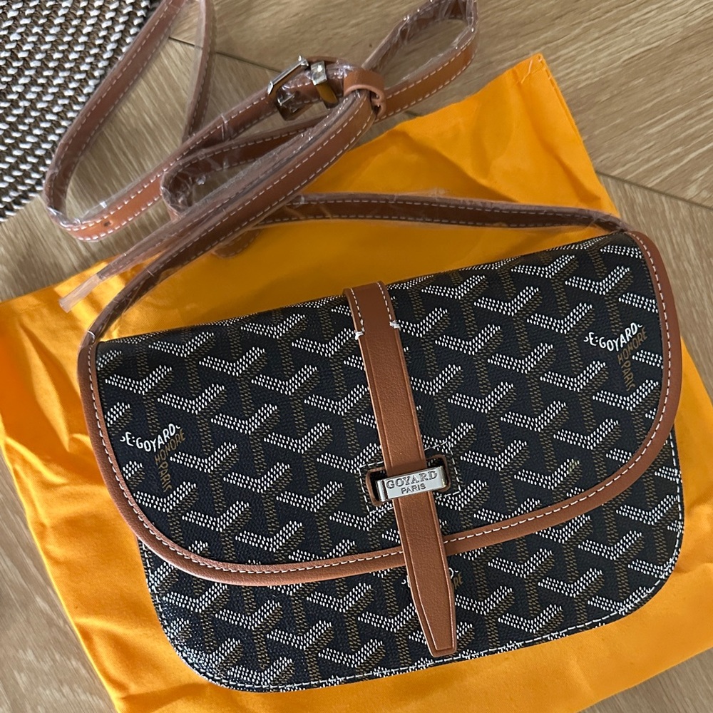 Goyard Black and Tan Crossbody Bag